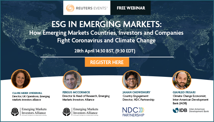 Register for Reuters Events webinars on ESG investing amid covid-19