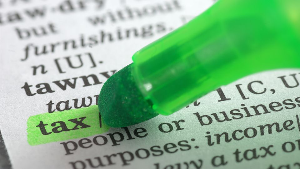 Tax defintion highlighted in dictionary
