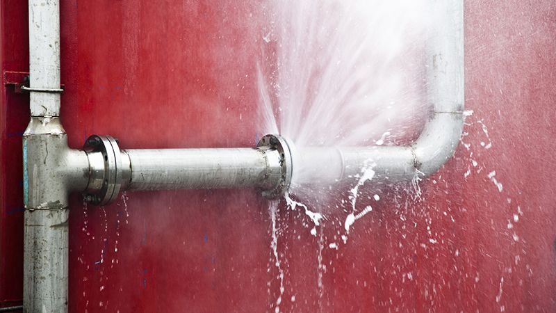 High pressure pipe leaking, water security