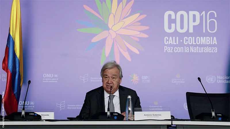 UN secretary-general António Guterres. Credit: UN Biodiversity COP 16 - Colombia