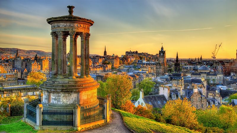 Dugald Stewart Monument on Calton Hill in Edinburgh - Scotland