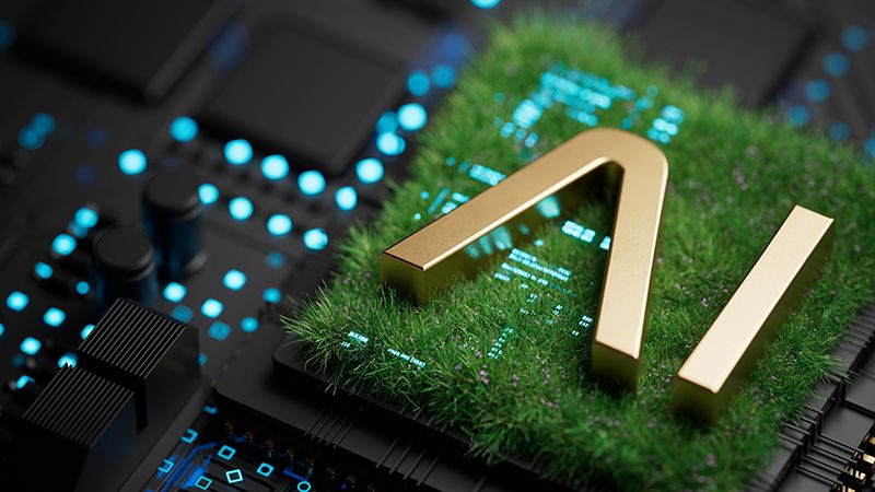 Sustainable Artificial Intelligence AI Energy, renewable energy source, battery technology, green energy